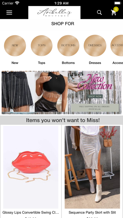 Aribellas Boutique Screenshot