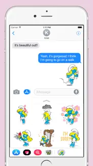 smurfette messaging stickers iphone screenshot 2