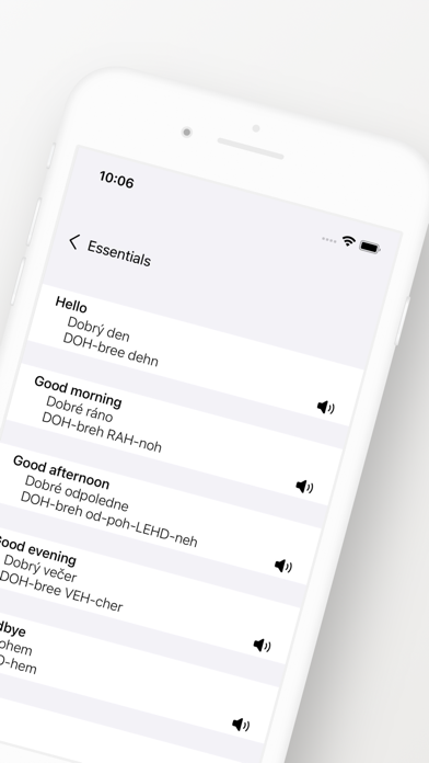 Czech Phrasebook (Travel) Screenshot