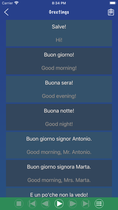 Italian Phrase Book Learn screenshot 2