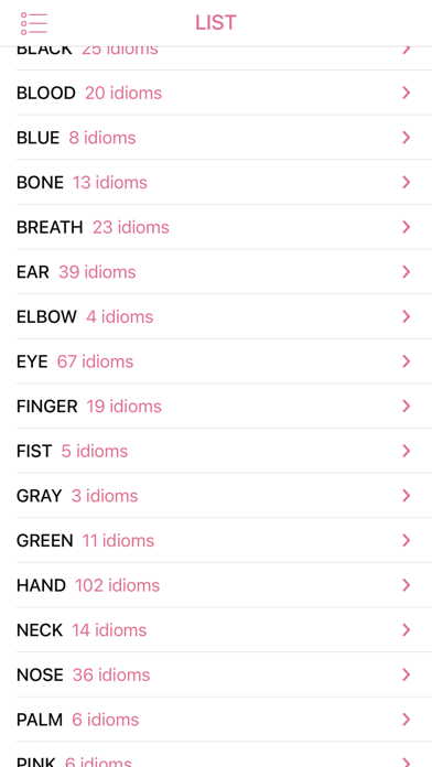 Color Body idioms in English Screenshot