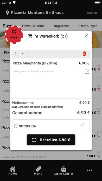 Pizzeria Montana Grillhaus Screenshot