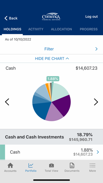 Comerica Financial Advisors Screenshot