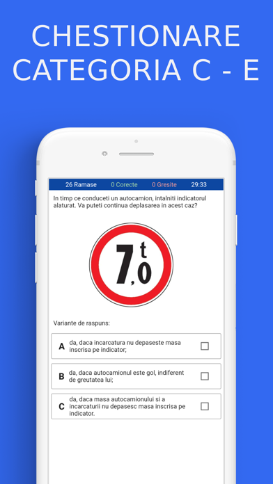 Chestionare auto categoria C E Screenshot