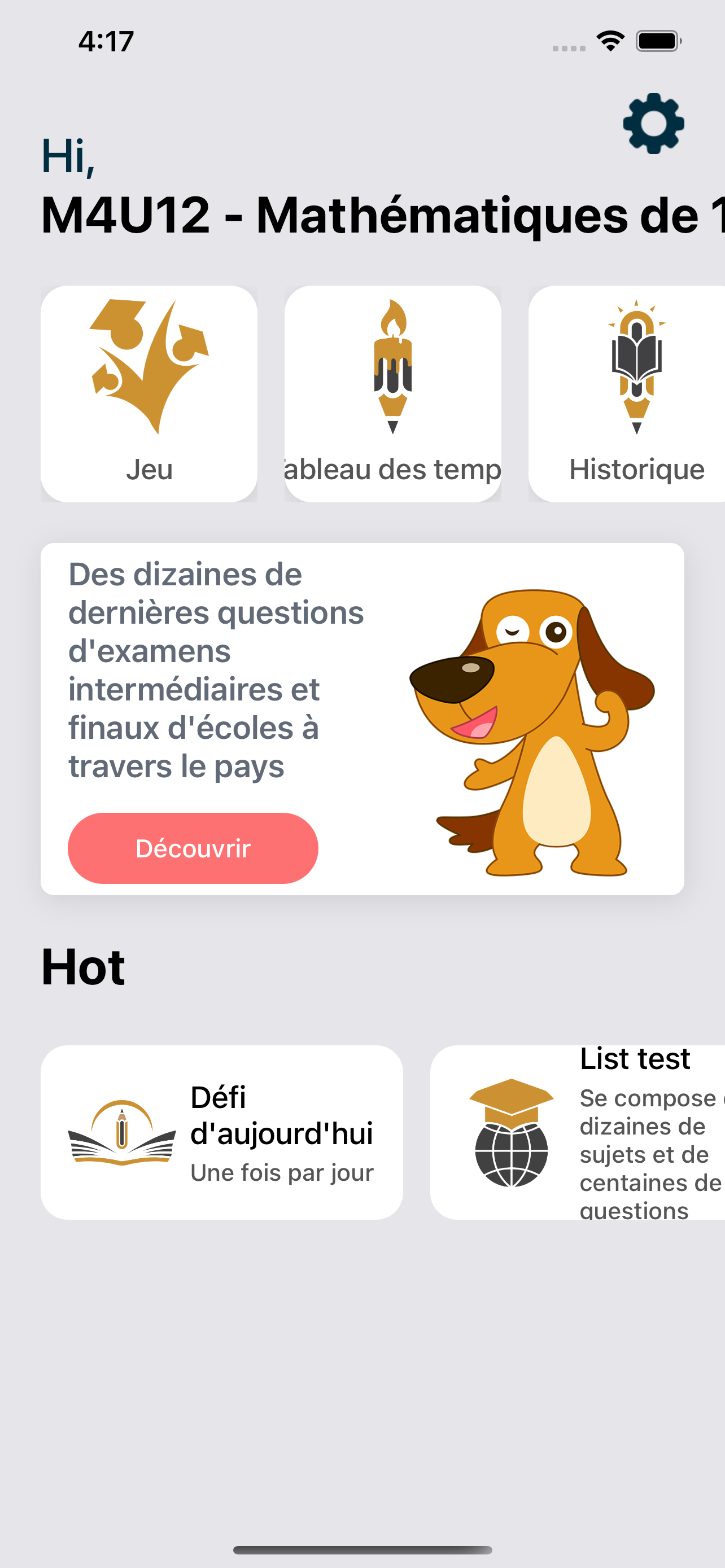 Mathématique 12 - Défi Calcul