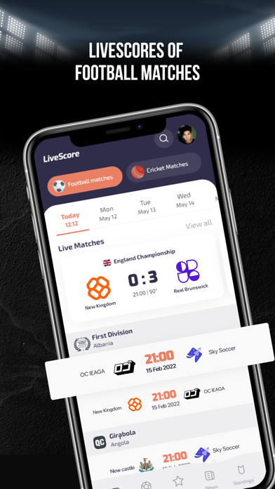 Live sport score Screenshot
