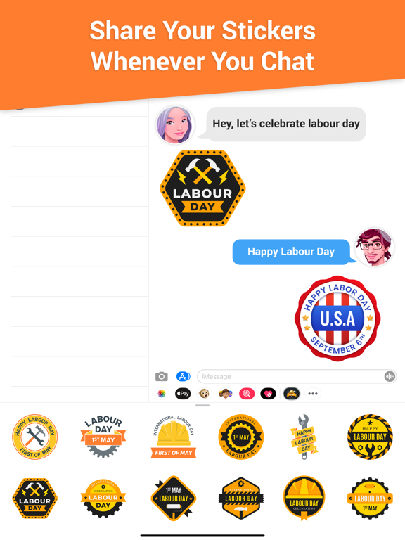 Screenshot #6 pour Labor Day Stickers Pack!