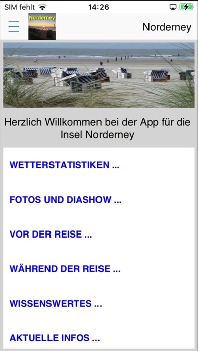 Norderney App für den Urlaub Screenshot