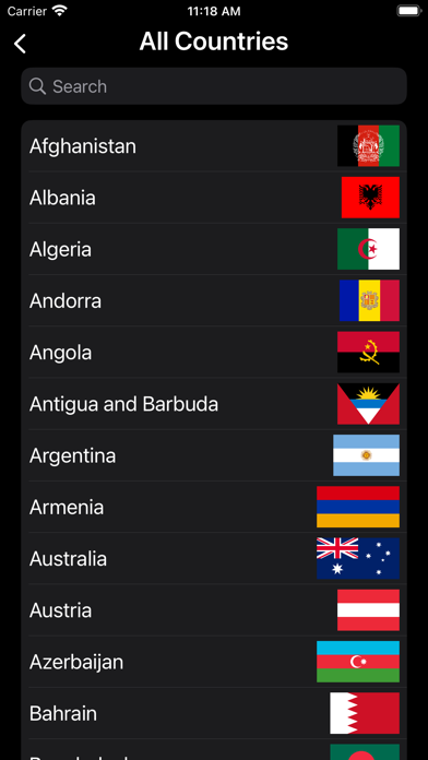 Flags and Countries Screenshot