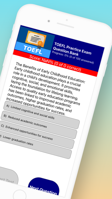 TOEFL Exam Prep Screenshot