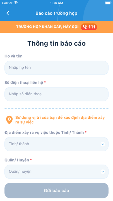 Tổng đài 111. Screenshot