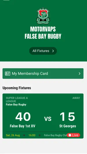 False Bay Rugby Club screenshot 2