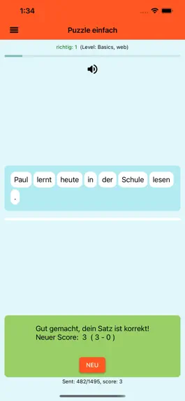 Game screenshot Sentence puzzle German apk