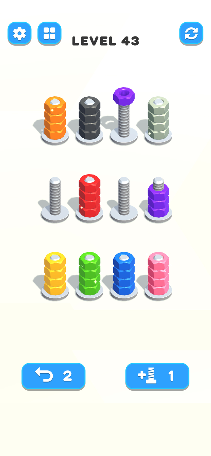 Nuts and Bolts Color Screw Sort