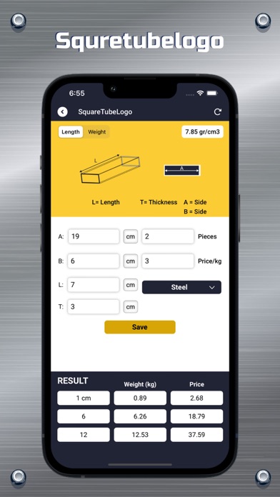 Moro Metal Calculator Screenshot