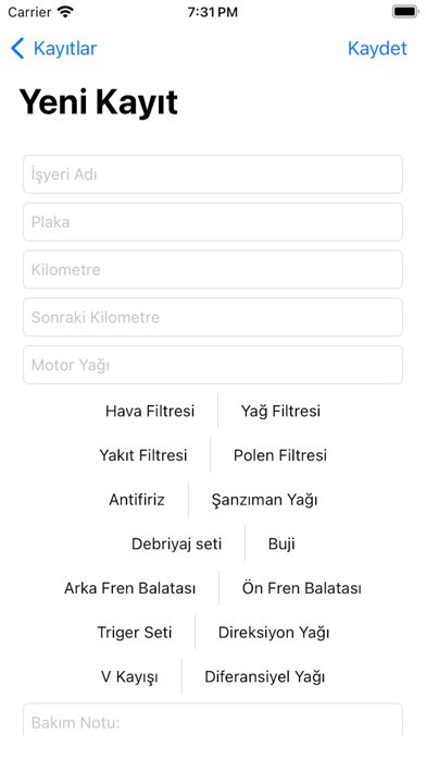 Screenshot #2 pour Bakım Kartı Oluşturucu