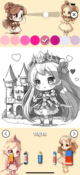 Game screenshot Drawing and Coloring Princess hack