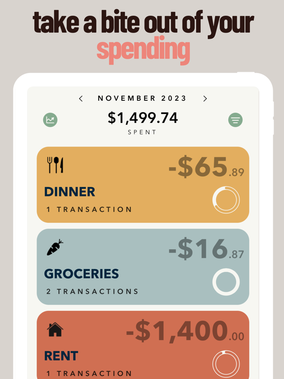 Screenshot #4 pour Envelope Budget App - Foodie