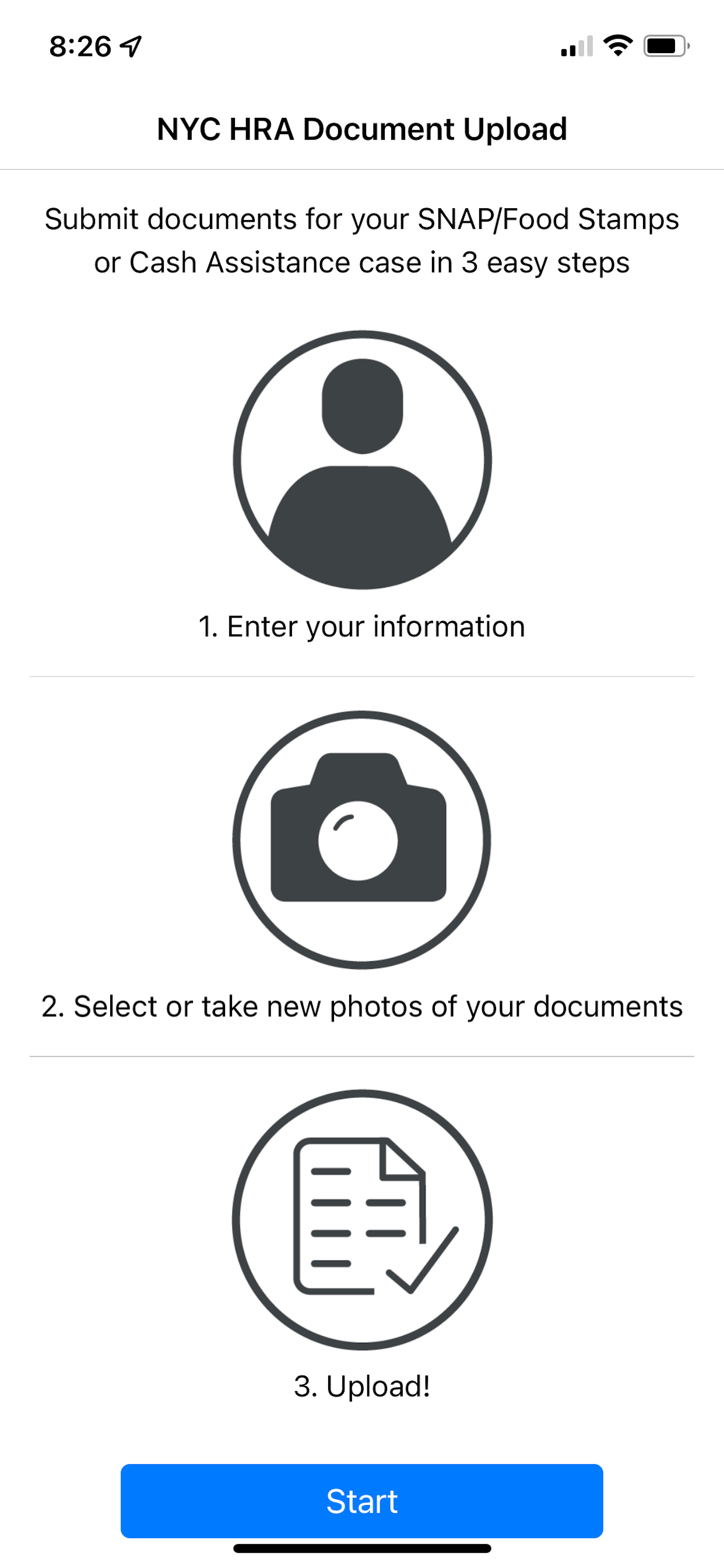 NYC HRA Document Upload