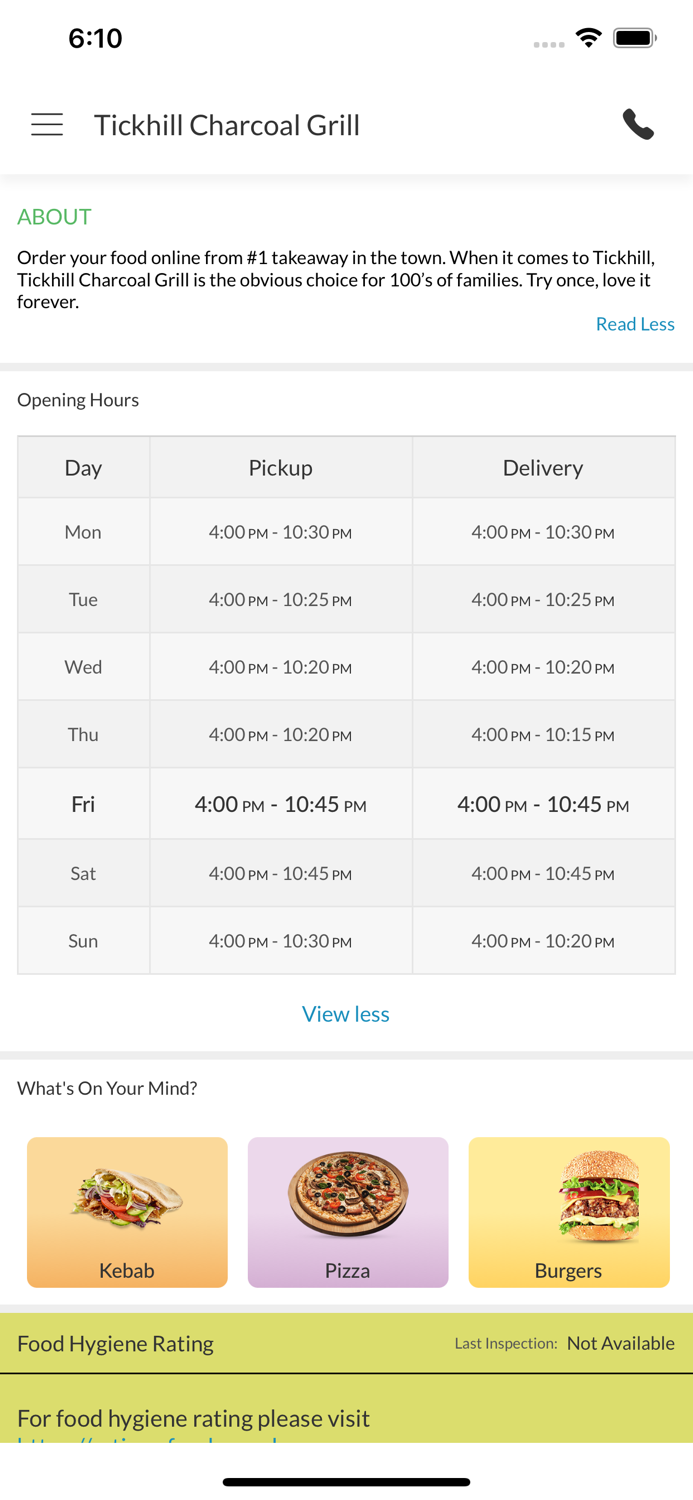 Tickhill Charcoal Grill