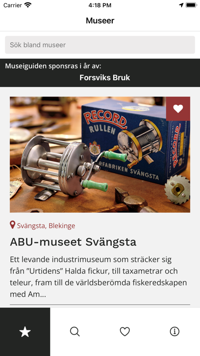 Museiguide Arbetslivsmuseer Screenshot