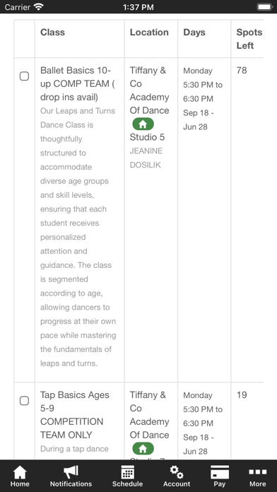 Screenshot 3 of Tiffany & Co Academy Of Dance App