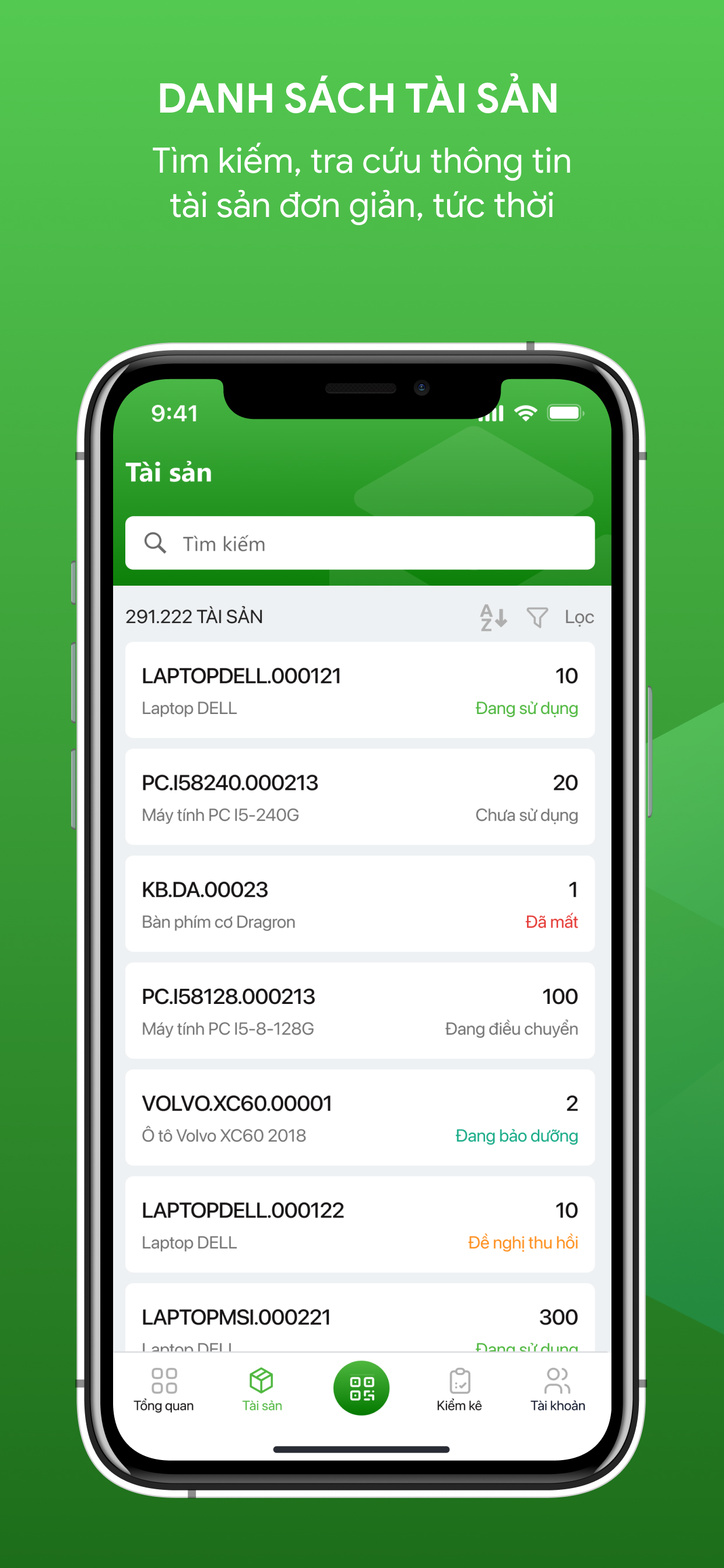 MISA ENT Tài sản