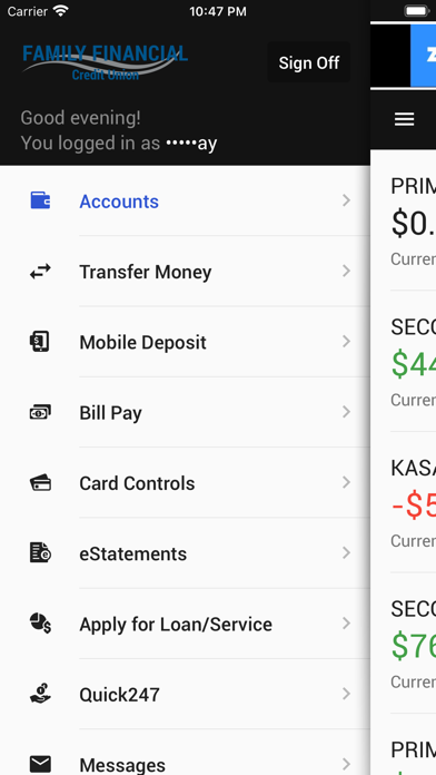 Family Financial Credit Union Screenshot