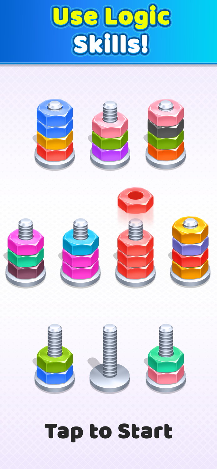 Nuts And Bolts Color Sort