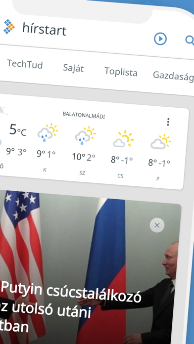Hírstart - hírek és időjárás Screenshot