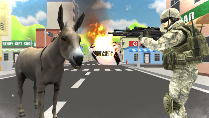 Donkey City Attack Vs Soldier