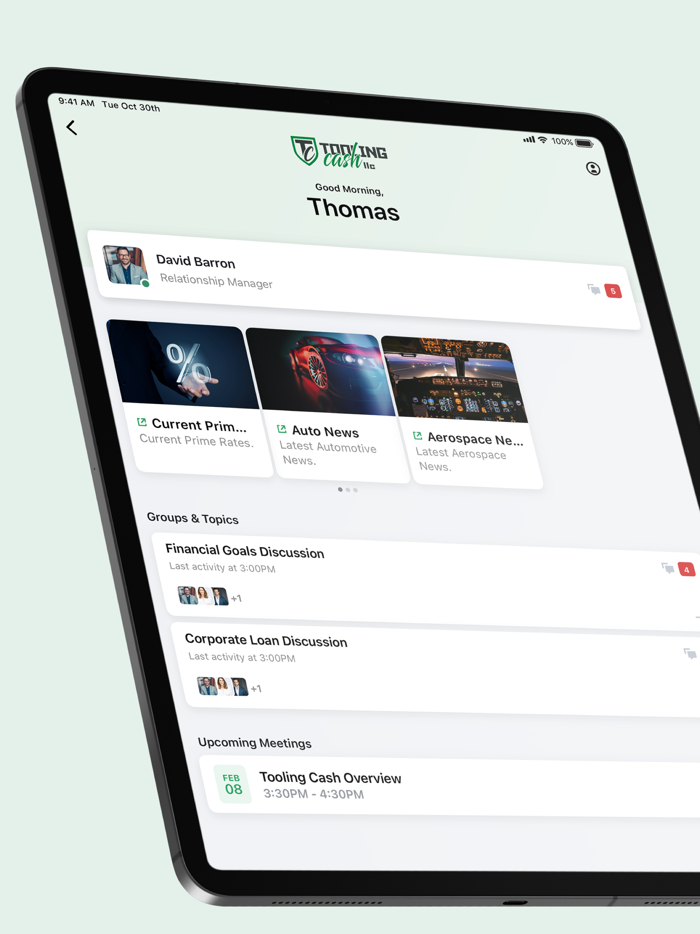 Tooling Cash - Secure Portal