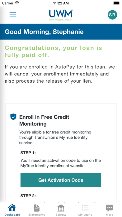 My UWM Loan Screenshot