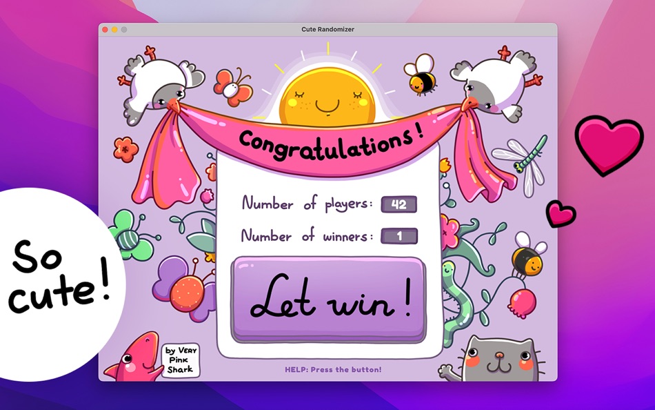 #1. Cute Randomizer (macOS) 由: Hanna Peraroslaya