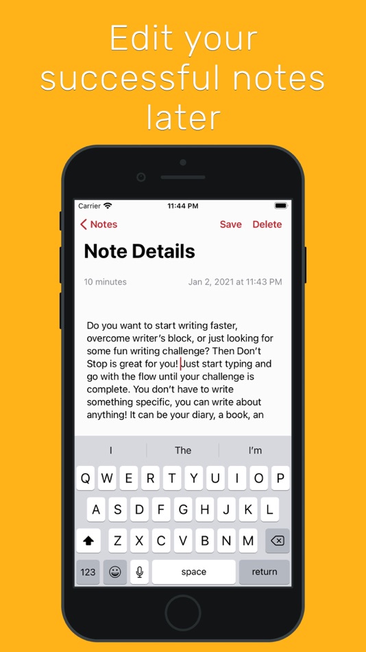 #7. Don't Stop: Writing Challenge (iOS) 由: Nazim Can Altinova