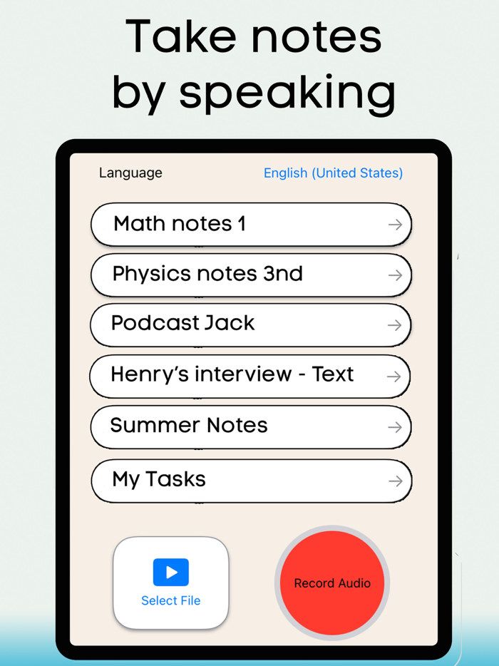Transcribe voice to text.
