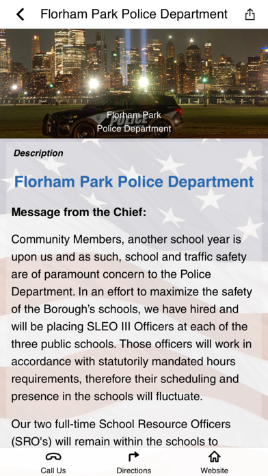 Florham Park Police Department Screenshot