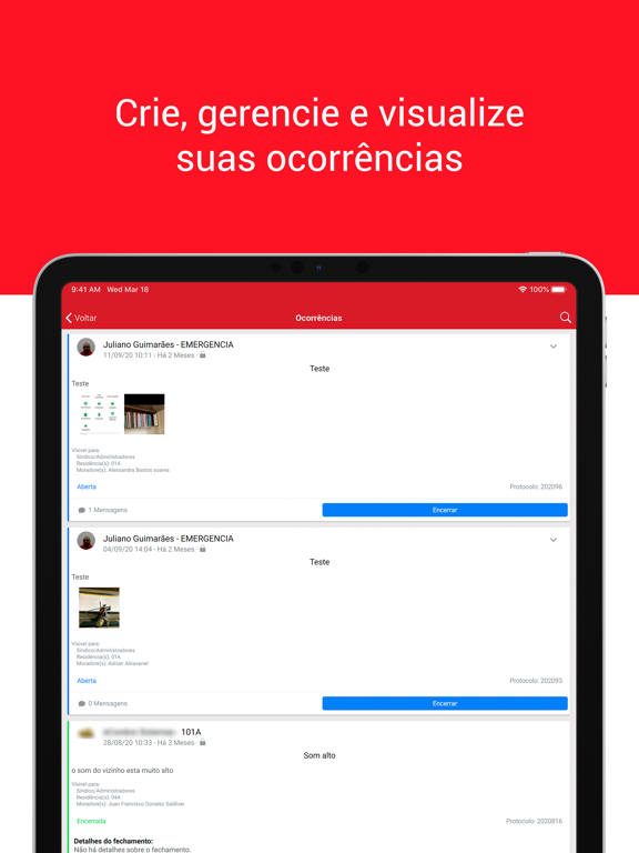 Focu Portaria Virtual. iPad screenshot