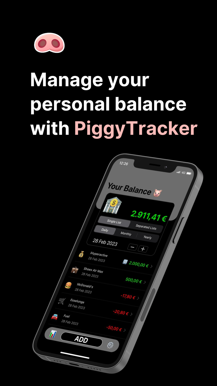 PiggyTracker Personal Balance
