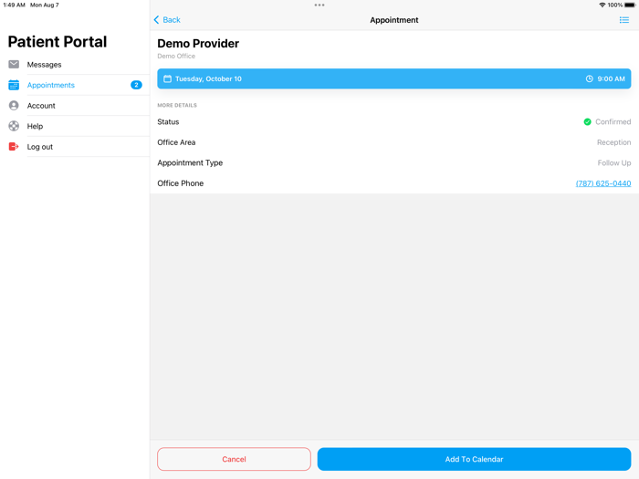 EHRez Patient Portal