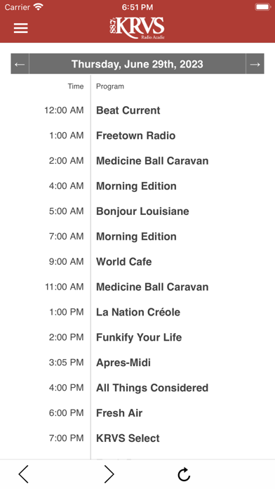 KRVS 88.7 FM Screenshot