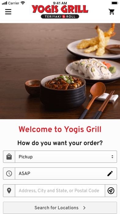 Yogis Grill Ordering Screenshot