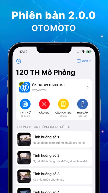 120 Câu Mô Phỏng GPLX OTOMOTO