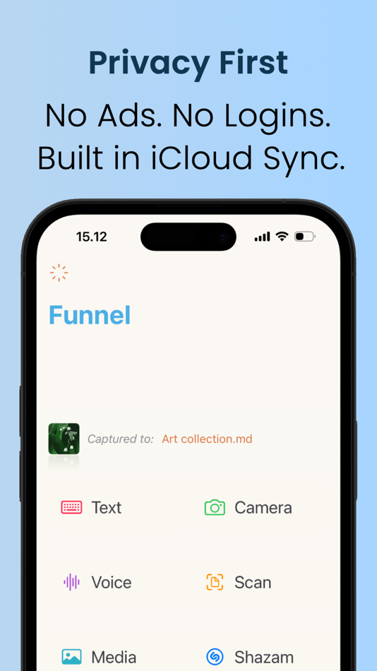 #5. Funnel - Quick Capture (iOS) 由: NoteSight Labs ApS