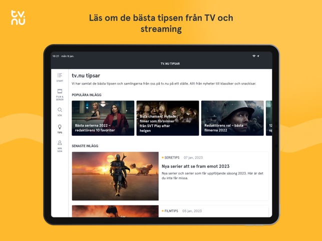 tv.nu: Streaming- & TV-guide on the App Store