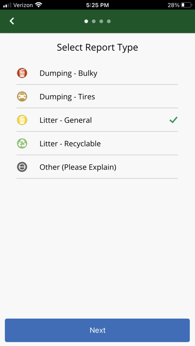KOCBC Dumping/Litter Reporting Screenshot