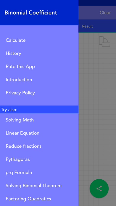 Binomial Coefficient Screenshot