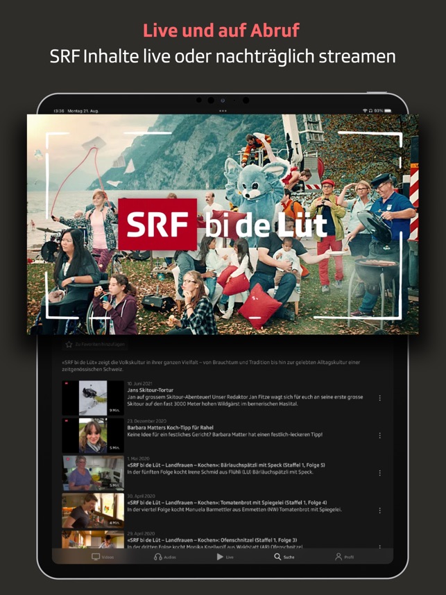 Play SRF: Streaming TV & Radio im App Store