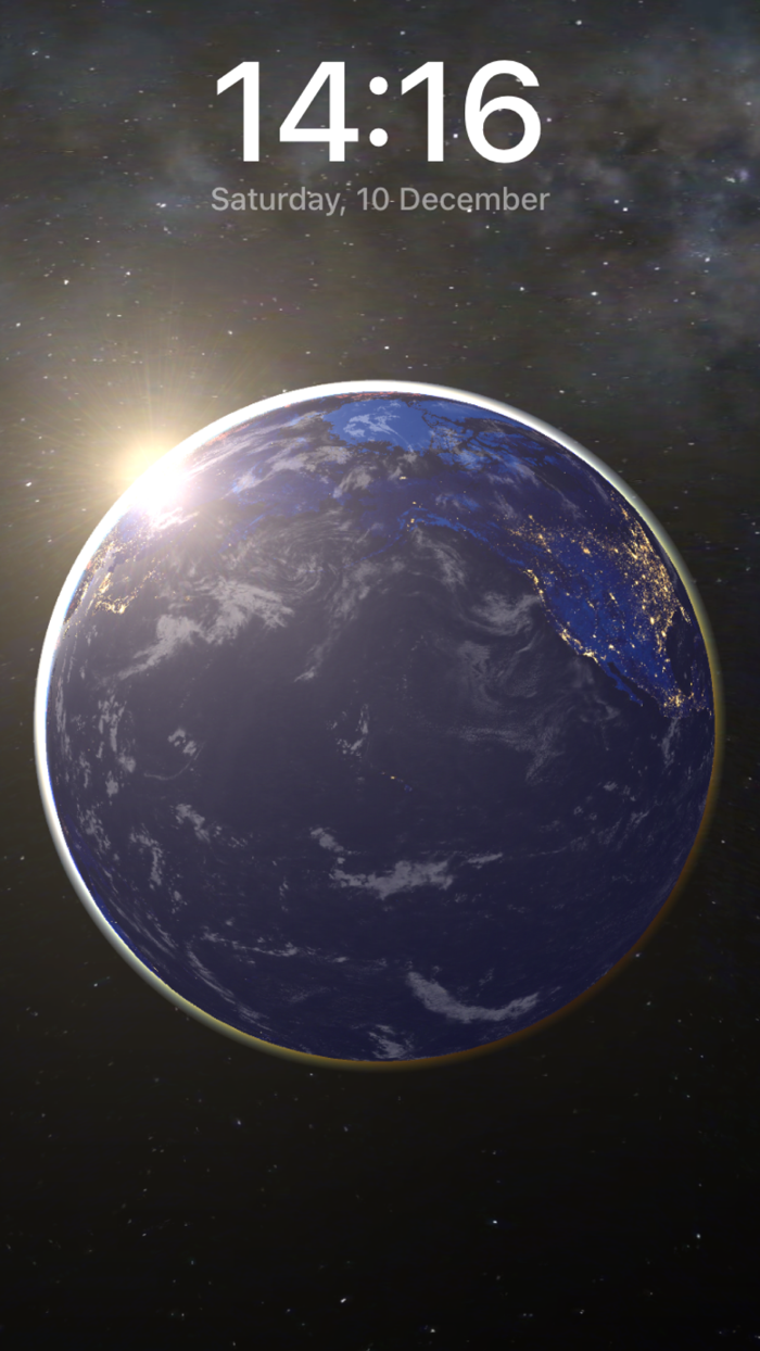 3D Earth and moon sun and stars