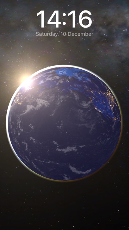 3D Earth & moon, sun and stars